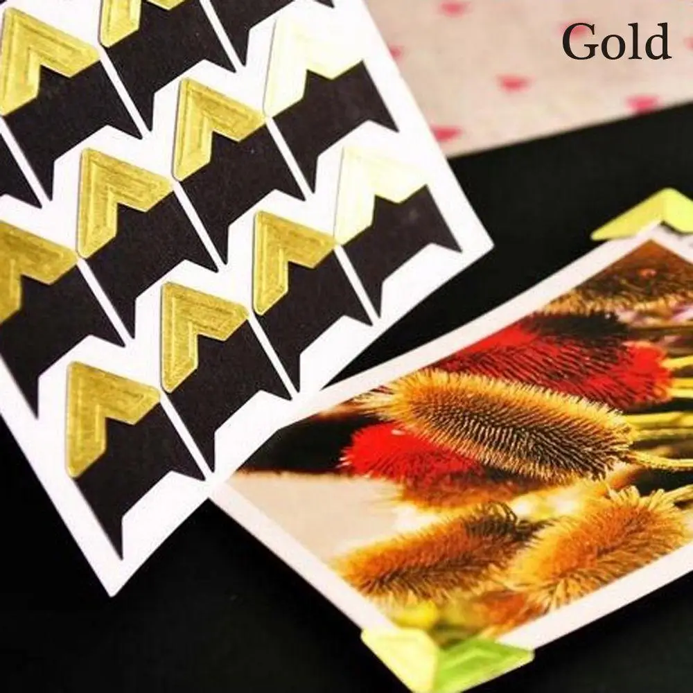 

24pcs/1Set Retro Multicolor Corner Sticker Self-Adhesive Photo Frame Corner Sticker Craft Scrapbook Album Decor DIY Accessories