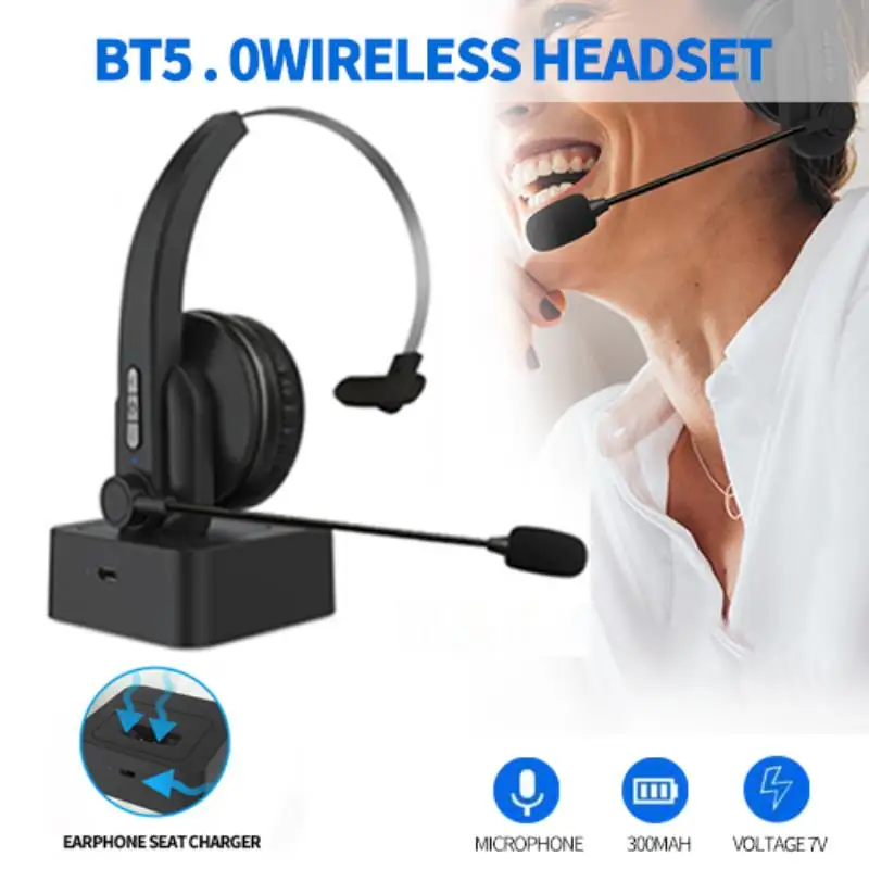 

Mayitr Wireless Office Headset bluetooth 5.0 Active Noise Cancelling Earphone with Microphone For Call Centre Driver Headphone