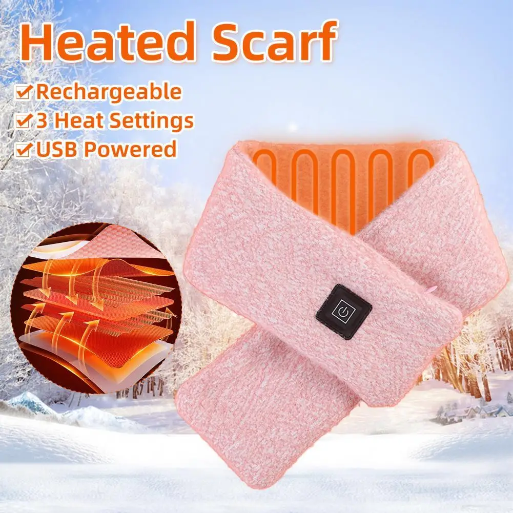 

Heated Scarf Rechargeable 3 Heat Settings Simple Operation USB Powered Neck Pain Relief Scarf Wrap for Men Women