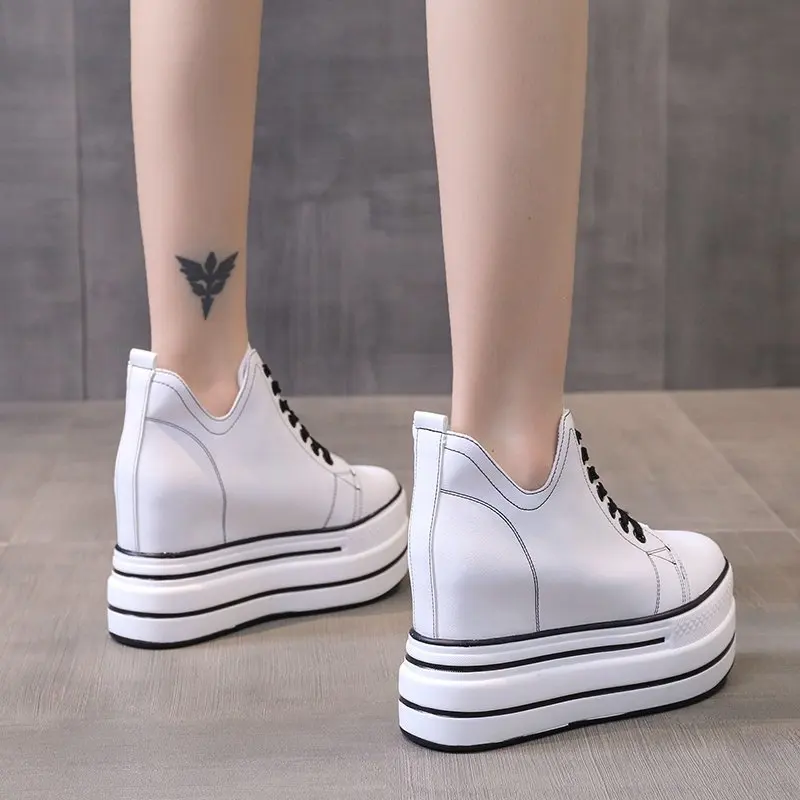 Женские ботильоны Осенняя обувь из искусственной кожи женские высокие кроссовки