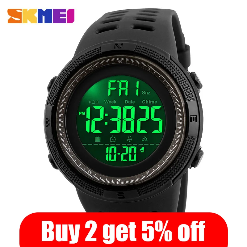 SKMEI Brand Men Sports Watches Fashion Chronos Countdown Men's Waterproof LED Digital Watch Man Military Clock Relogio Masculino|Мужские