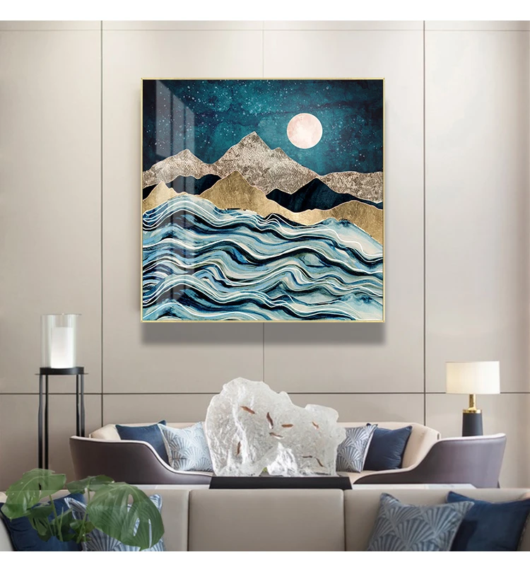 Декоративная картина восход солнца и золота настенное искусство холст с принтом