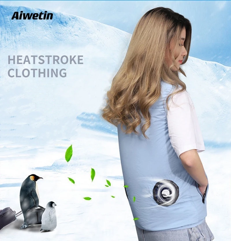 

Женская летняя жилетка Aiwetin с вентилятором охлаждения воздуха, для занятий спортом на открытом воздухе