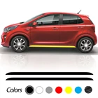 Автомобильные наклейки для KIA Picanto Morning из углеродного волокна, спортивные двери, боковая юбка, полосы, Стайлинг, декор тела, автомобильные аксессуары, виниловые наклейки