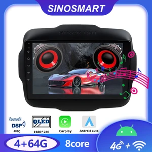 Sinosmart Автомобильный GPS плеер для Jeep Renegade Android 2016-2018 навигационное Радио 8 ядер, DSP 48EQ 2.5D QLED экран