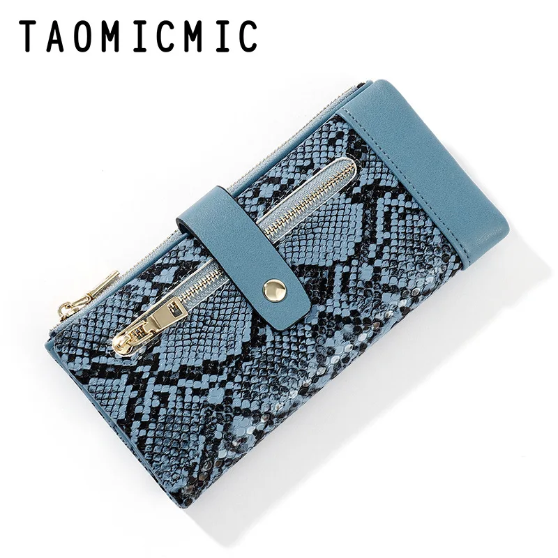 Женский кошелек женский Длинный из змеиной кожи модная дамская сумочка 2019