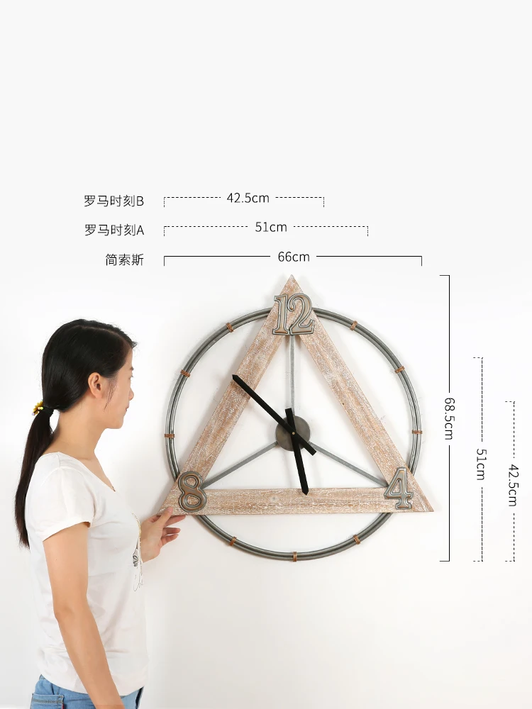 

Nordic Creative Art Wall Clock Retro Square Art Rustic Modern Design Wall Watch American Horloge Murale Home Decoration AA50ZB