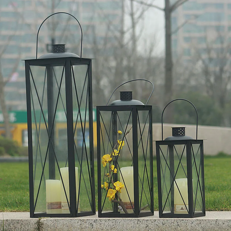 Ветронепроницаемые уличные подсвечники стеклянный скандинавский