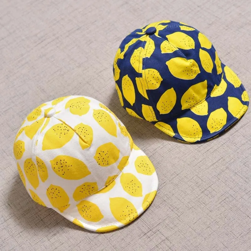 

Lemon Baby Baseball Caps Letter Newborn Beanie Hat Soft Adjustable Hats For Childern Girls Boys Elastic Bonnet Spring Autumn