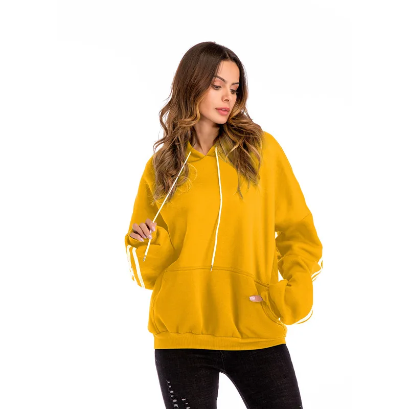 

2021 New Social Hoodies For Girls Solid Color Hooded Tops Women's Sweatshirt Long-sleeved Winter Velvet Thickening Coat