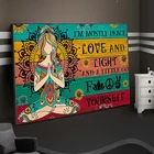 Йога Медитация Холст Картина настенное искусство я в основном мир любовь светильник плакаты Печать художественные картины для гостиной домашний декор