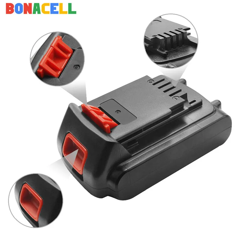 Литий ионная аккумуляторная батарея Bonacell 1 шт. 18 в/20 в 2000 мАч Сменный аккумулятор