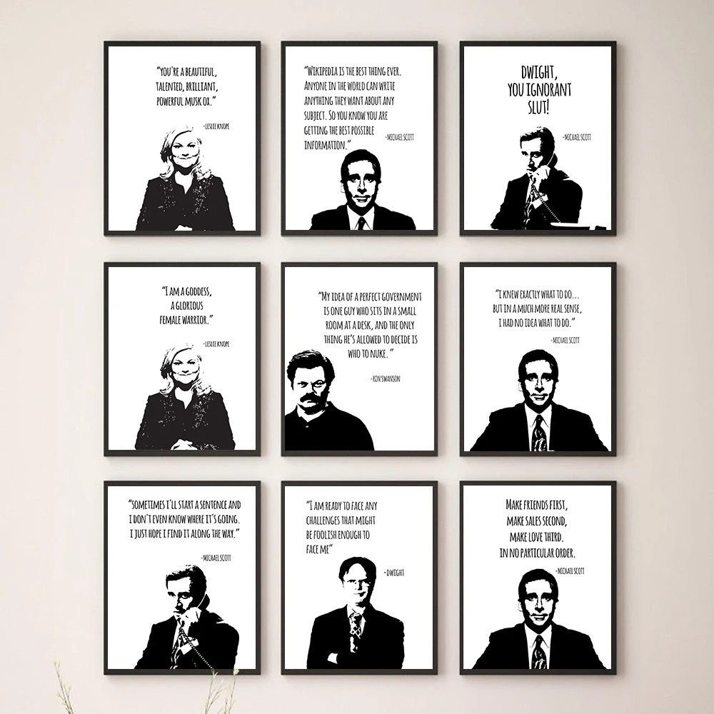 

Office TV Show Wall Art Poster Minimalist Entertainment Quotes Canvas Paintings and Prints Nordic Living Room Home Decoration