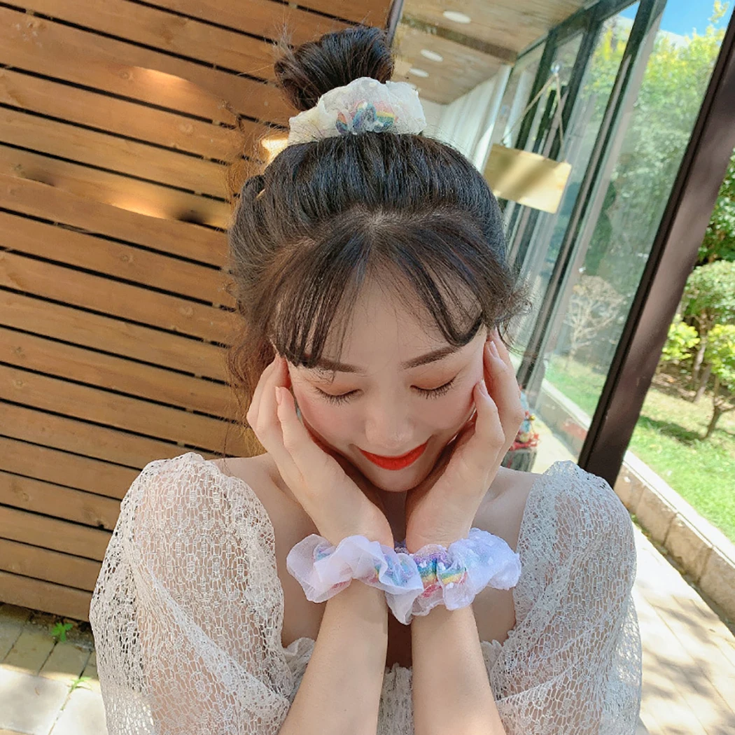 

7Pcs/Set Woman Fashion Simple Scrunchies Hair Ties Girls Ponytail Holders Rubber Band Elastic Hairband Hair Accessories