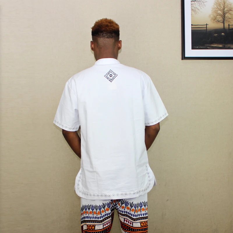 Рубашка Dashiki мужская с коротким рукавом повседневная сорочка в африканском стиле