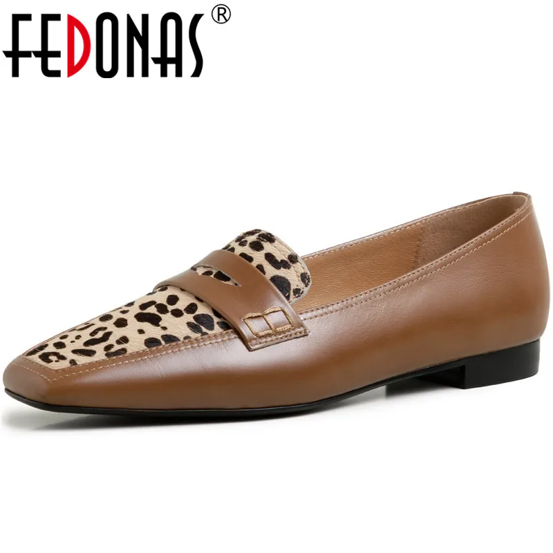 Женские туфли лодочки из воловьей кожи FEDONAS черные повседневные рабочие без