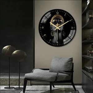 art wall clock home decoration fashion decoration silent quartz clock african golden female art wall clock christmas gift family free global shipping