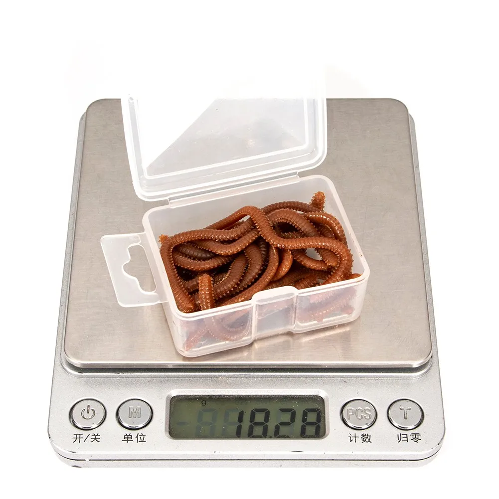 

1 Box Soft Simulation Earthworm Artificial Fishing Bait Red Worm Lures Fish Tackle Fishy Smell Lures 9cm Pesca Iscas Accessory