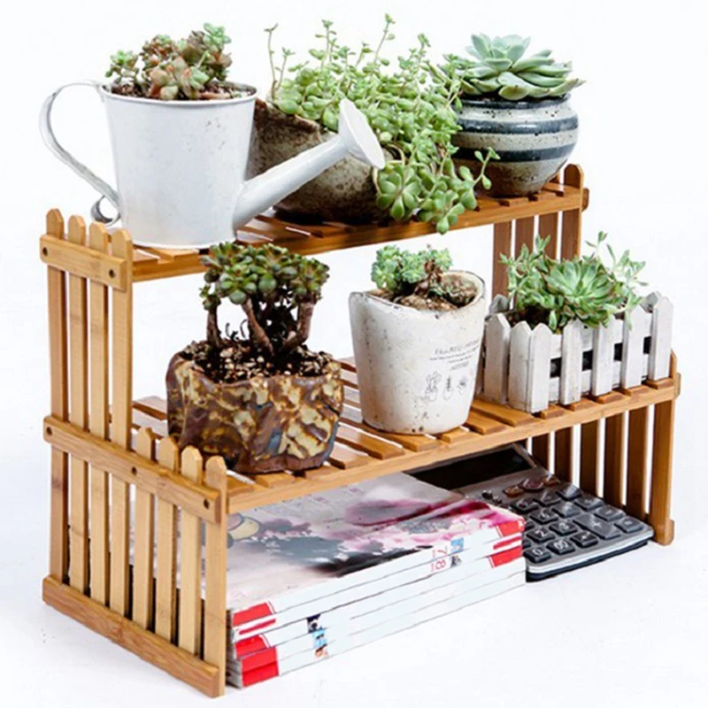 

2 Layers Bamboo Storage Rack Kitchen Spice Jar Bottle Seasoning Rack Decoration Organizer Shelf Home Desktop Racks