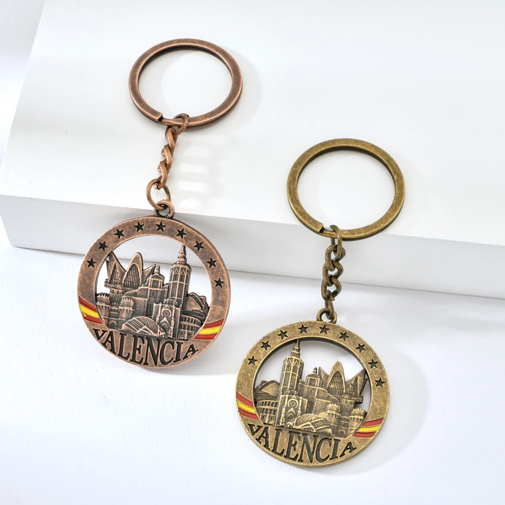 Валенсия круглый известных туристических достопримечательностей брелок Ретро