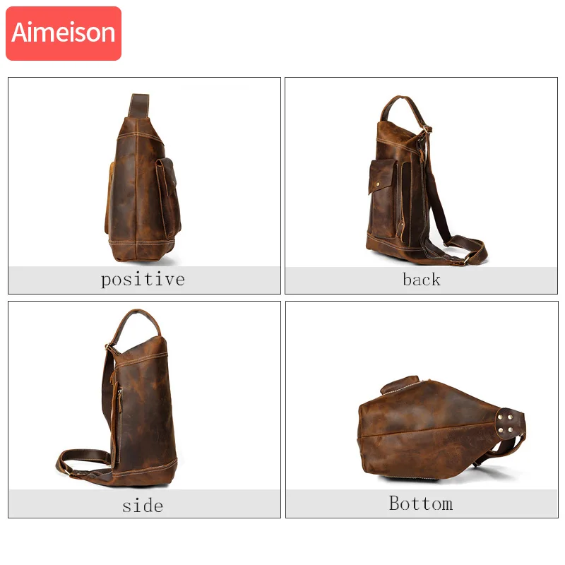 Мужская сумка мессенджер из натуральной кожи в стиле ретро|Сумки-тоут| |