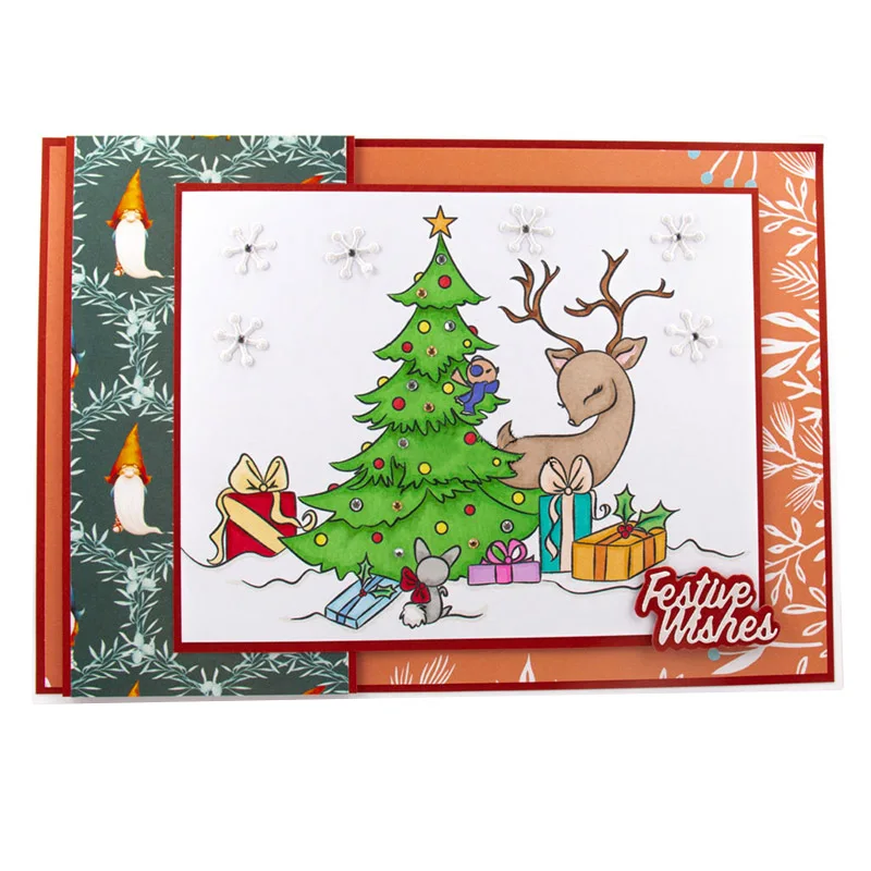 

metal cutting dies stacking festive wishes have a magical christmas cut die mold for DIY Scrapbook cards crafts mould new 2019