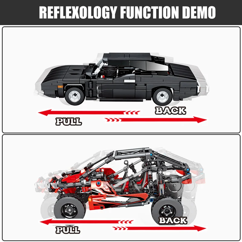 

City Creator Technical Pull Back Speed Vehicle Diy Racing Car Brick Beach Buggy Mechanical Car Building Blocks Toys For Children