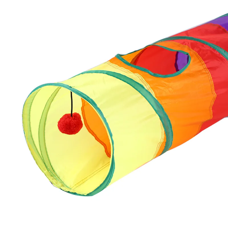 

Foldable pet products pet cat toys color single pass cat tunnel long cat passage