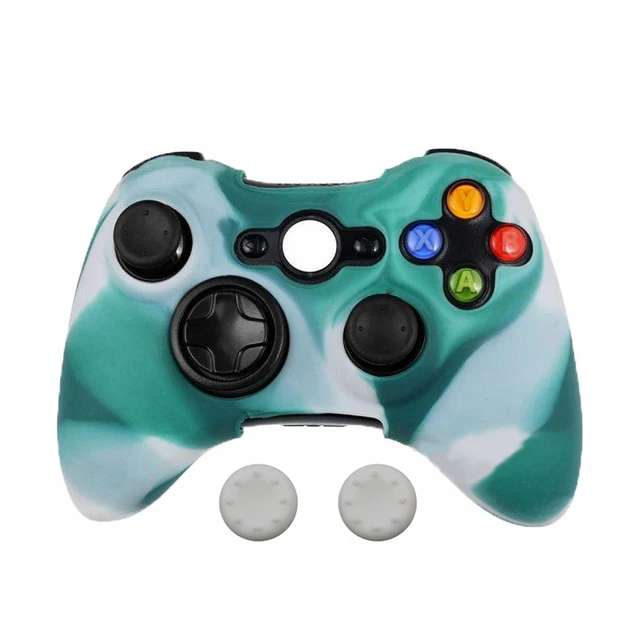 green white Силиконовый чехол для Xbox 360, геймпад, мягкая резина, силикон, чехол для Xbox360, аксессуары для контроллера, гелевый защитный чехол - Цвет: green white