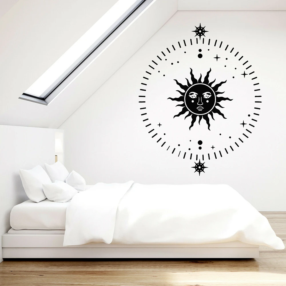 Абстрактное искусство солнце звезды наклейки на стену гостиная винил спальня с