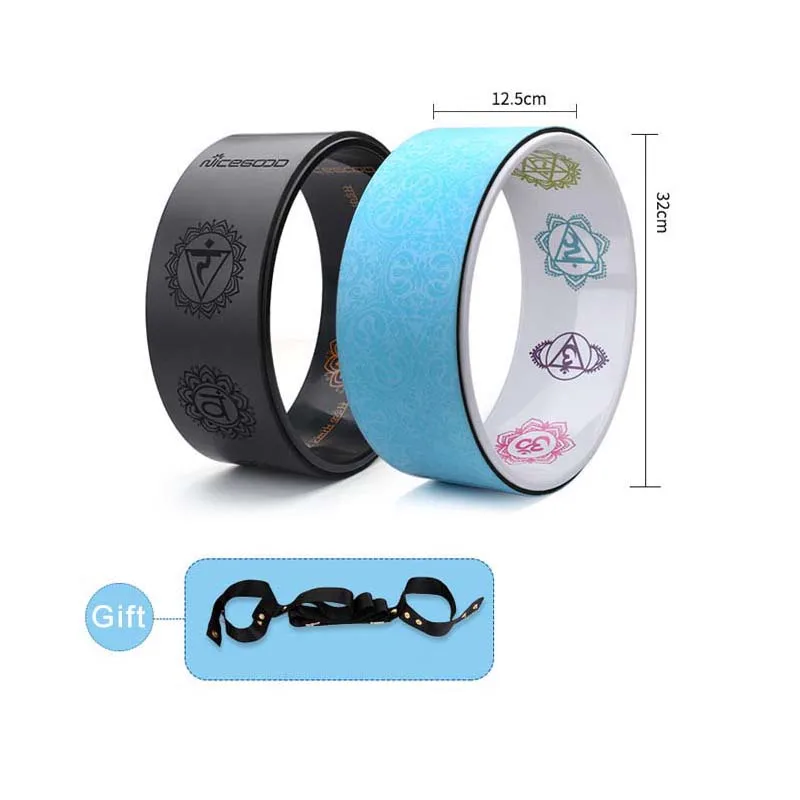 TPE Yoga Wheel Pilates Magic Circle Ring Home Fitness Training Tool with Strap Anti-slip Back Bend | Спорт и развлечения