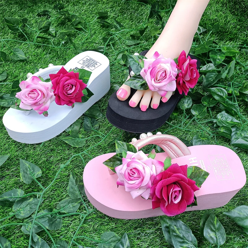 Women Bow Summer Sandals Slipper Indoor Outdoor Flip-flops Beach Shoes New Fashion Female Casual flower Slipper gift