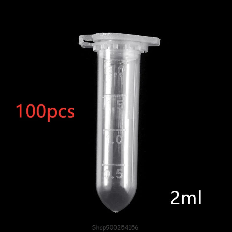 

100Pcs 2ml/5ml Clear Plastic Vials Container Snap Cap Centrifuge Tubes Vials Sample Lab Container S23 20 Dropshipping