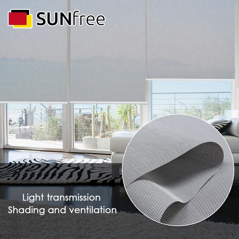 Солнцезащитная ткань моторизованные шторы на роликах для умного дома Google Alexa