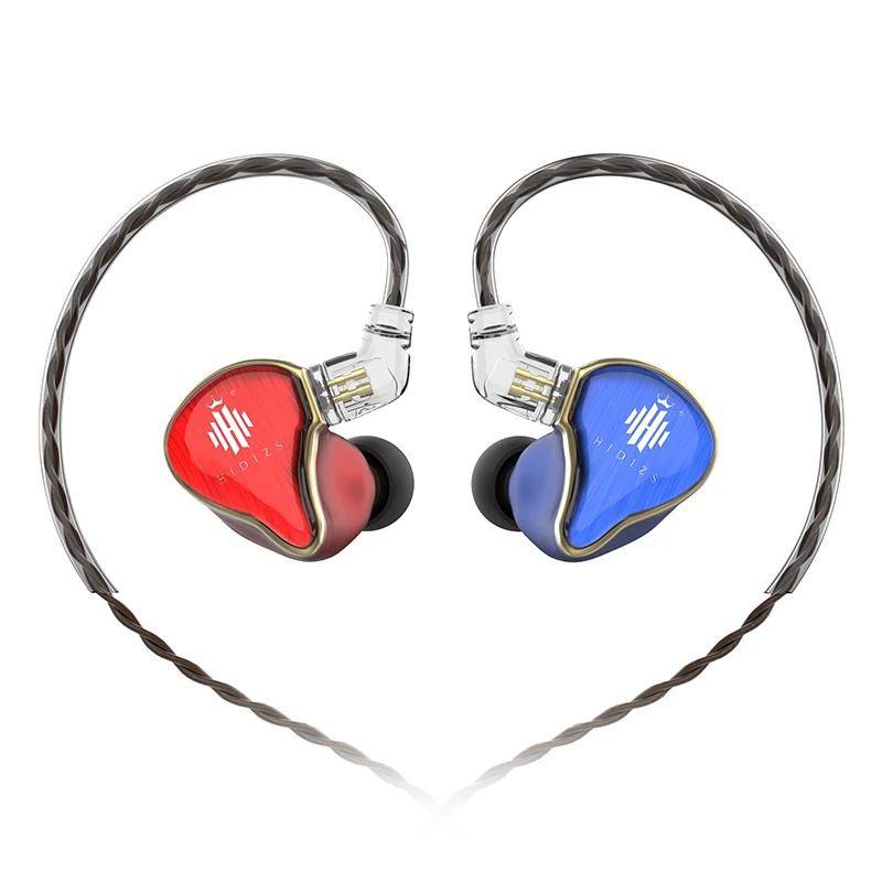 Red Blue Hidizs Mermaid MS4 HiFi аудио 4 Драйвер Гибридный тройной BA и один Динамический драйвер внутриканальный монитор наушники IEM 2 Pin 0,78 мм - Цвет: Red Blue