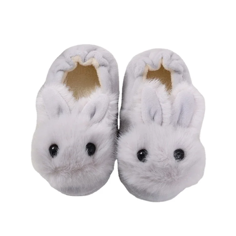 

Baby Winter Slippers Children Boys Girls Cute Cartoon Rabbit Slipper Kids Indoor Fur Warm Shoes Child Home Floor Shoes