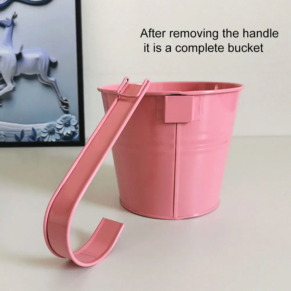 

10PCS Hanging Flower Colorful Pot Iron Art Hanging Plant Pot Planter Holder With Detachable Hook For Balcony Garden Terrace