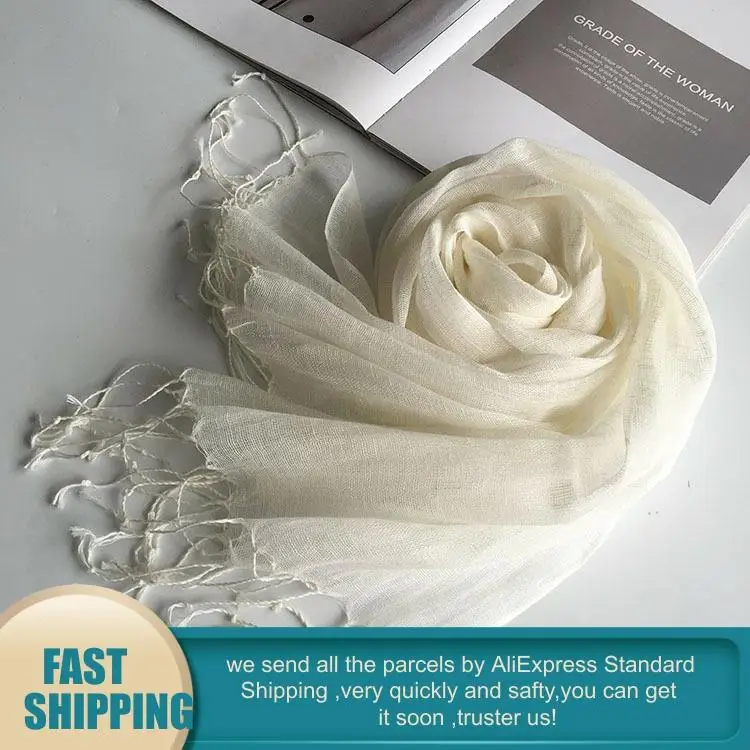 Летний хиджаб шарф хлопковые шарфы женский длинный мягкий из хлопка и льна