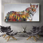 Тигр Лев Красочный холст фотокартины животные современные настенные картины для гостиной домашний декор