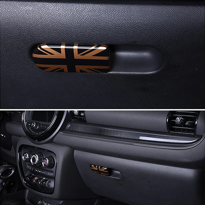 Car Glove box handle decoration Storage box cover sticker Car styling Accessories For MINI Clubman COOPER F54 F60 Countryman