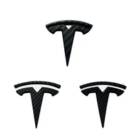 3pcs matte black for tesla model 3 y s x auto logos steering wheel patch decoration modified accessories tail box logo