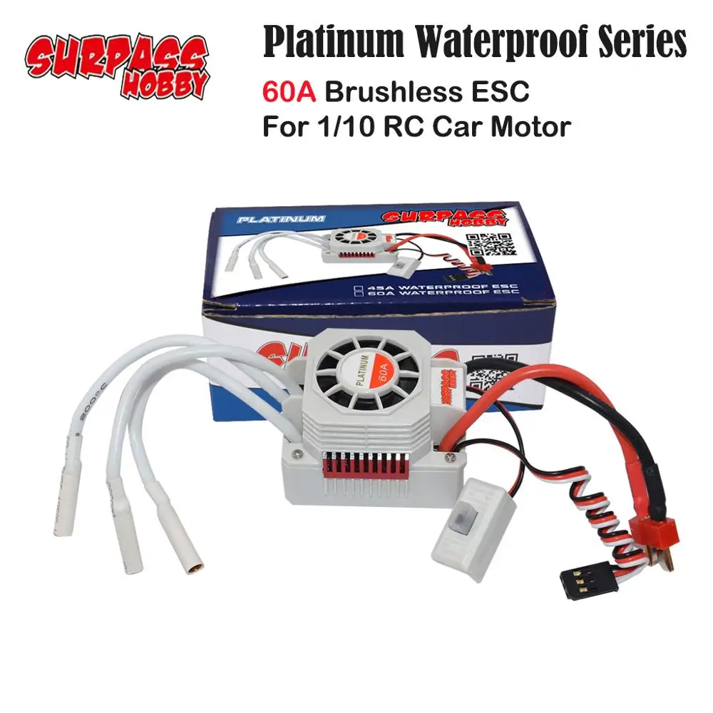 Платиновая Водонепроницаемая серия 60A ESC Бесщеточный электронный контроллер скорости для 1/10 радиоуправляемого автомобиля 3660 F540 бесщеточный двигатель