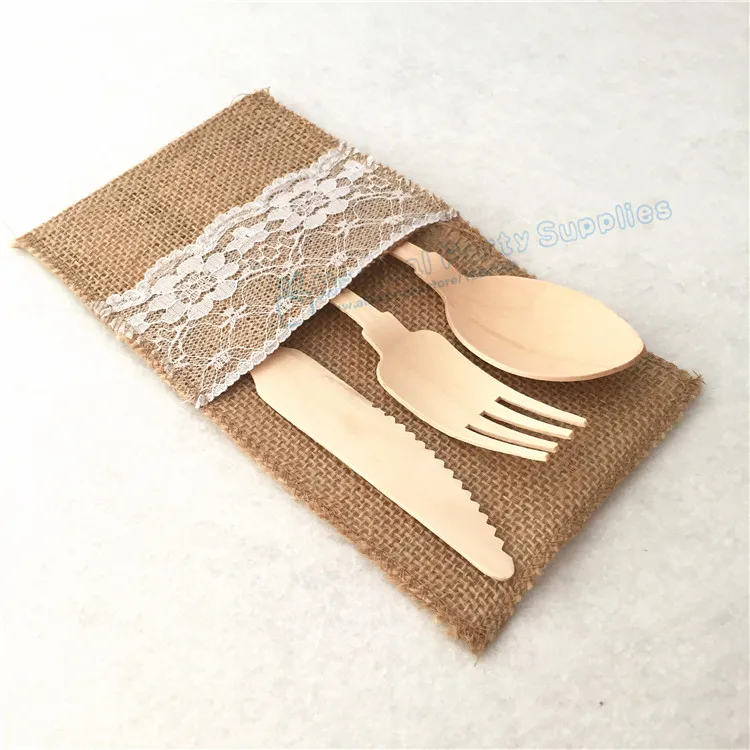 Free Ship 30pcs Wooden Forks Spoons Knives for Wedding Tablesettings Barouque Style Cutlery Eco Friendly Party Utensils | Дом и сад