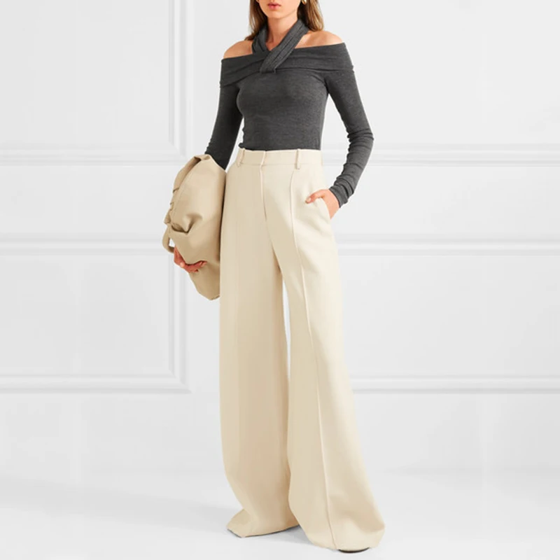 CHICEVER корейский свитер для женщин Холтер Slash шеи тонкий с открытыми плечами