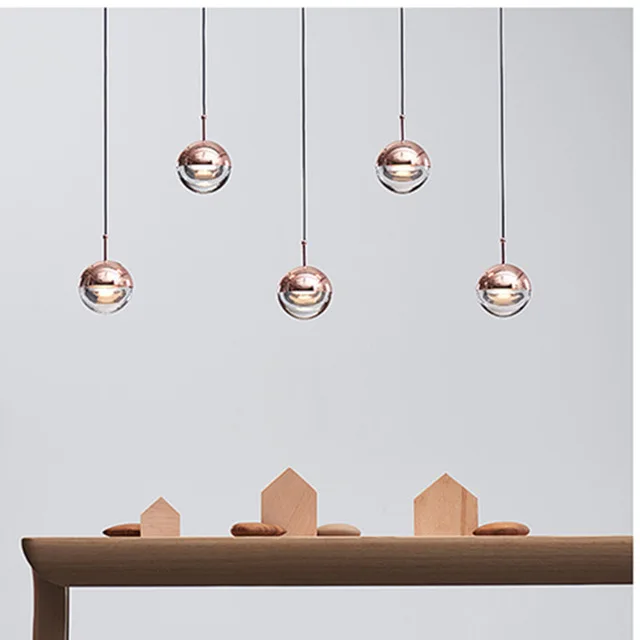 Nordic Loft Rose Gold crystal Ball Pendant Light Personality Designer Aisle Bar Living Room Bedside Suspension Fixtures | Освещение