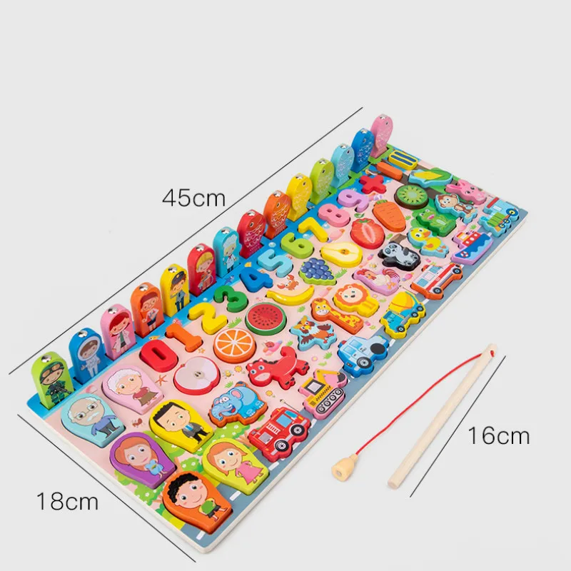 Деревянная логарифмическая доска с цифрами строительный блок пазл для раннего