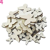 100pcs mixed size wooden butterfly cutouts craft embellishment gift tag wood ornament for diy