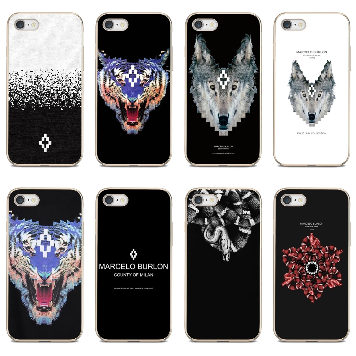 

Marcelo-Burlon-Art-Wings-Feather For Apple iPhone 10 11 12 Pro Mini 4S 5S SE 5C 6 6S 7 8 X XR XS Plus Max 2020 Soft Case Cover