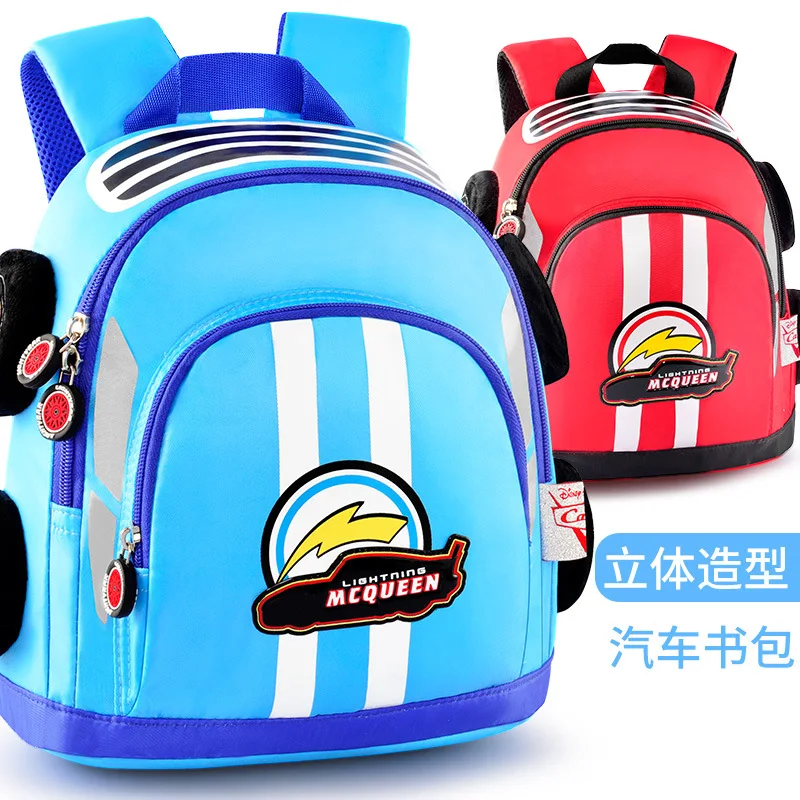 Оригинальный школьный портфель для детского сада Disney, мужской рюкзак для детей в форме автомобиля, милый мультяшный рюкзак