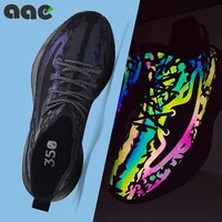 2020 new trend mens casual shoes chameleon luminous reflective colorful glare night running shoes breathable zapatos de hombre